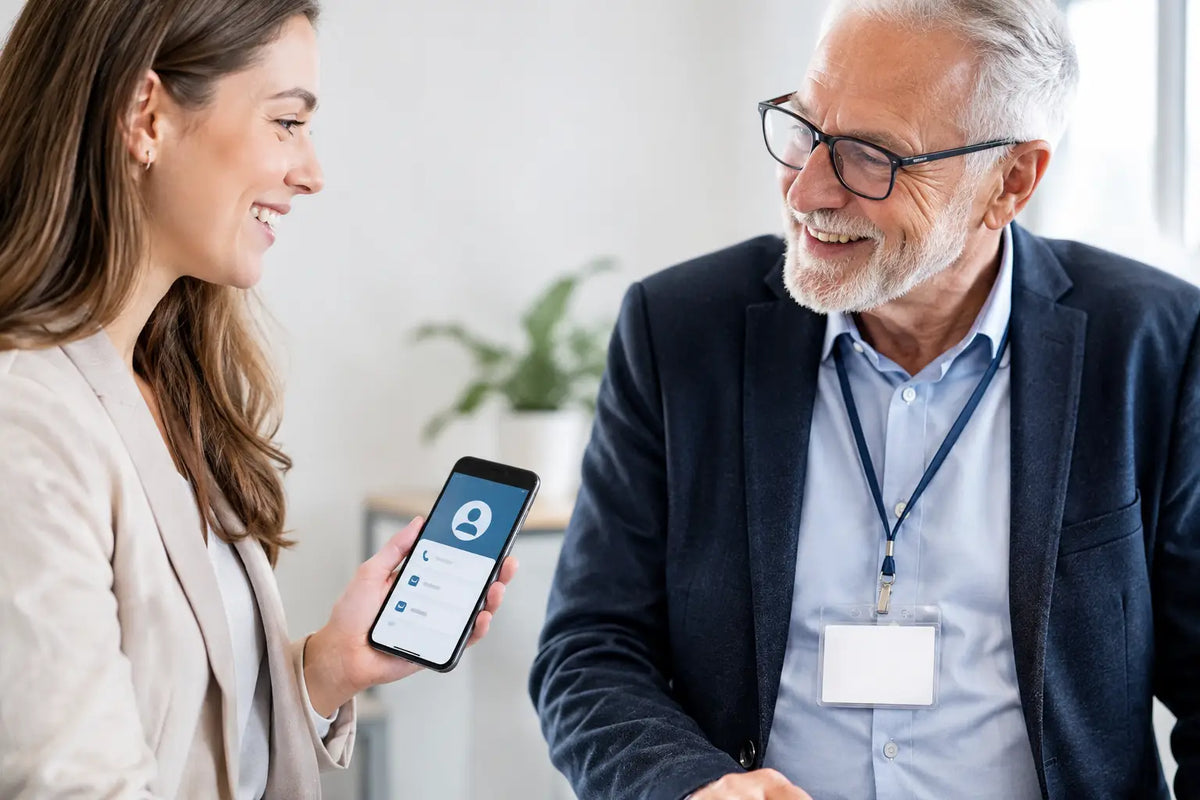 Digitale contactkaart versus naamlabel vergelijken