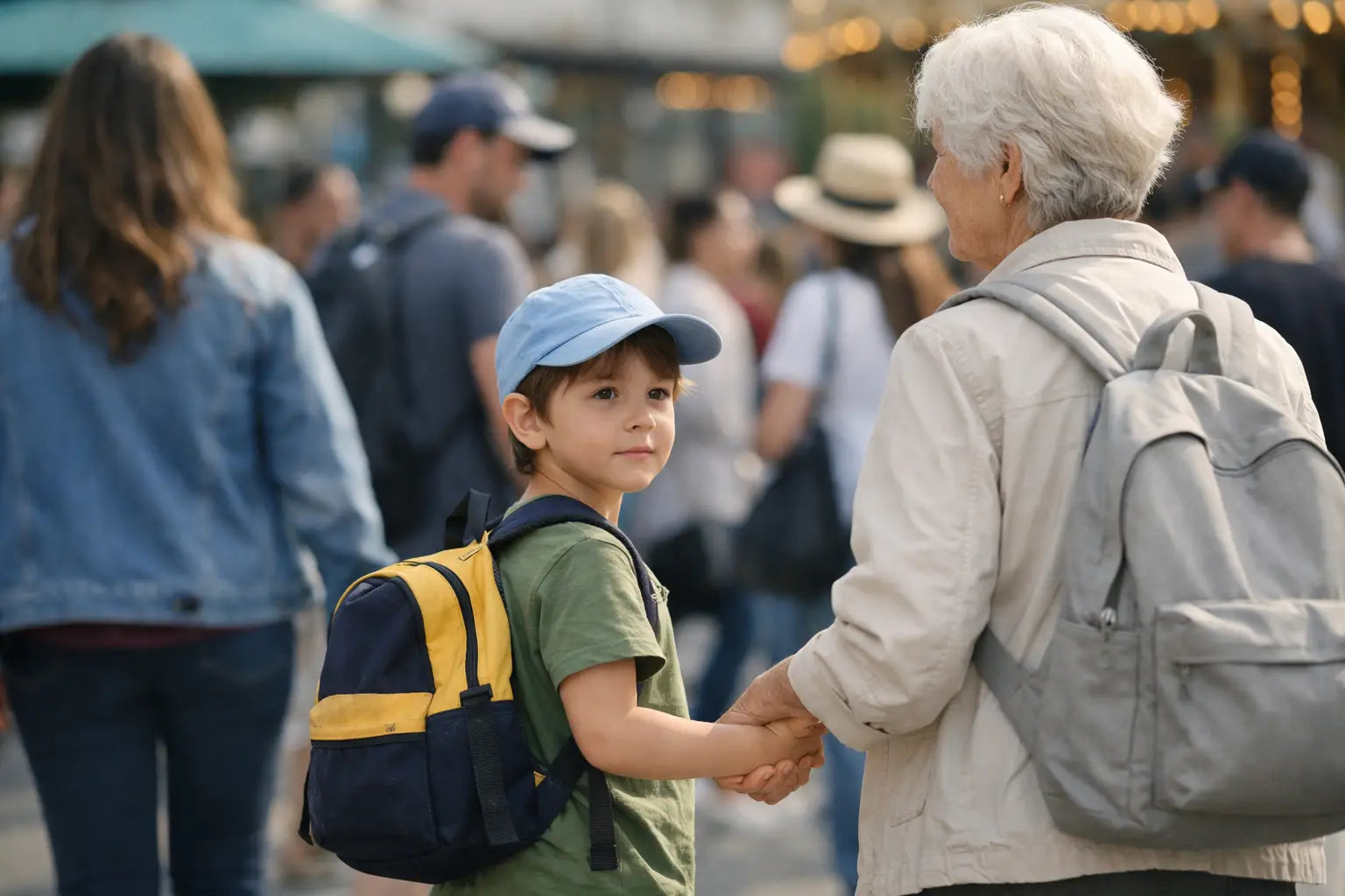 Kinderen identificeren op drukke locaties