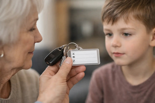 Wat zet je op een noodcontact label?