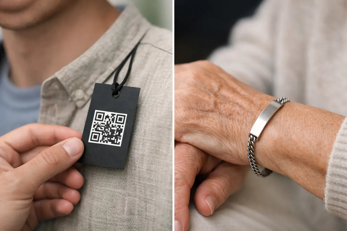 QR hangtag versus gegraveerde armband
