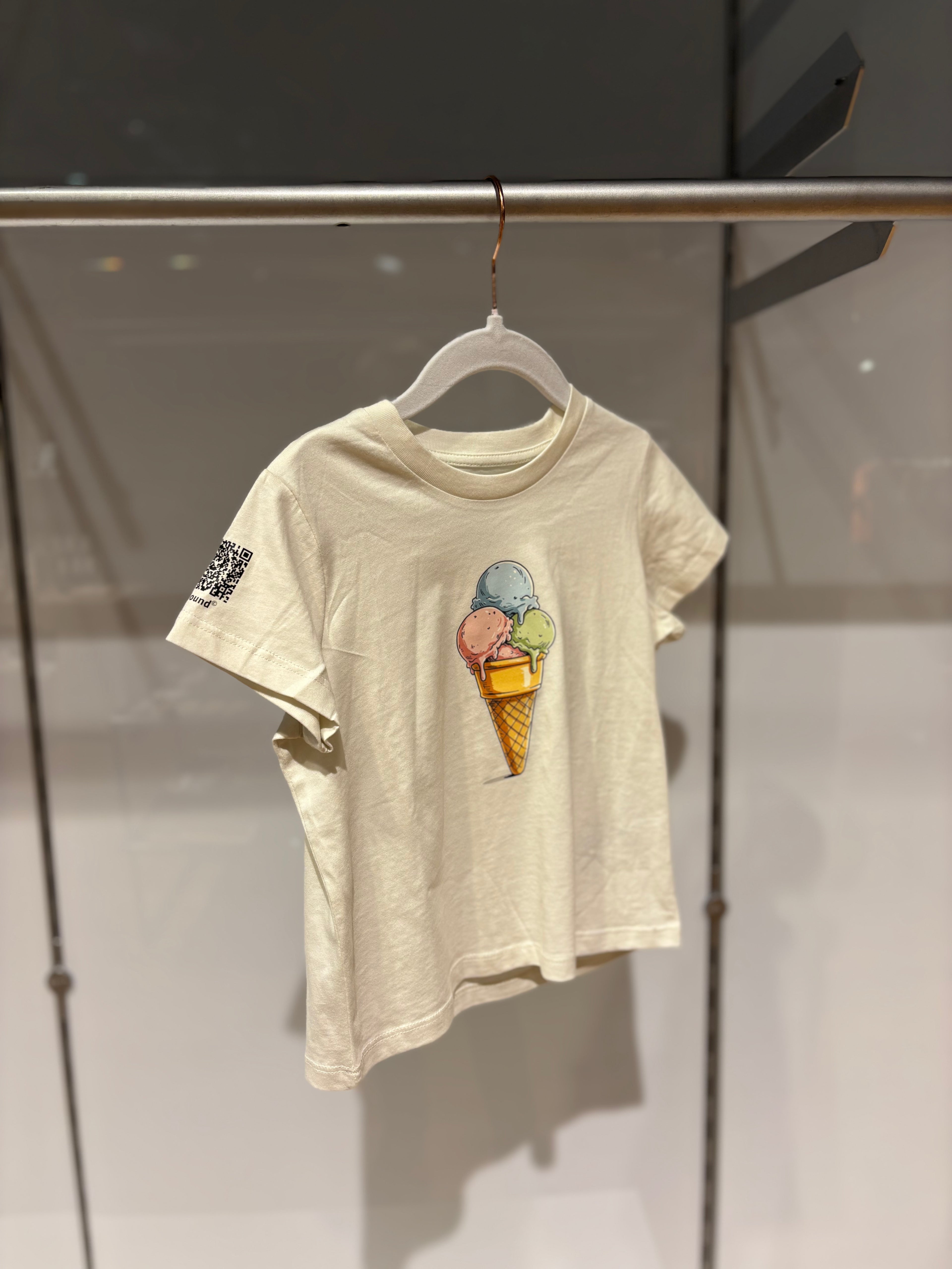 B-found QR veiligheidsshirt ijsje design kleurrijk kinderen

