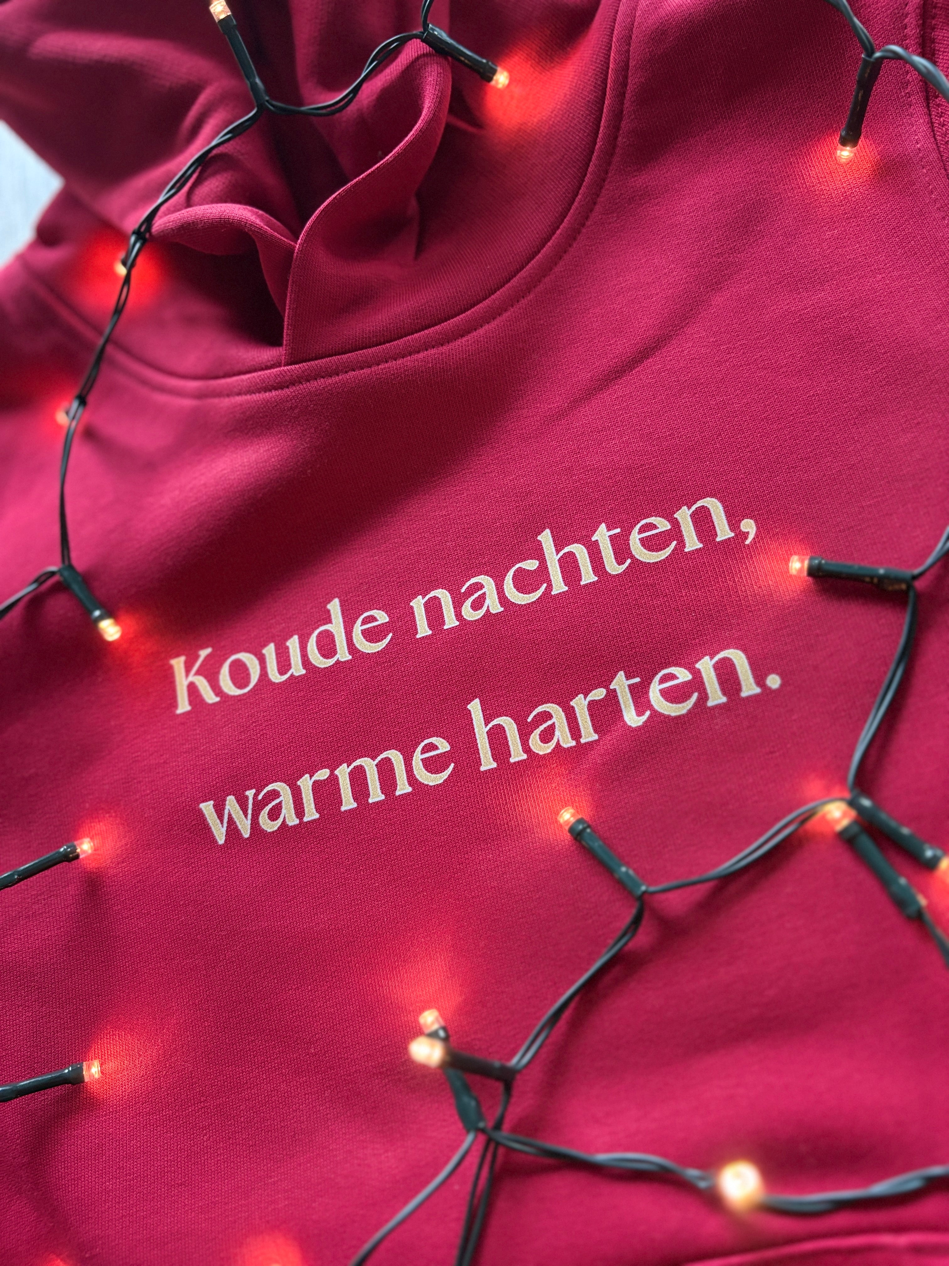 B-found kersthoodie – Koude nachten & warme harten