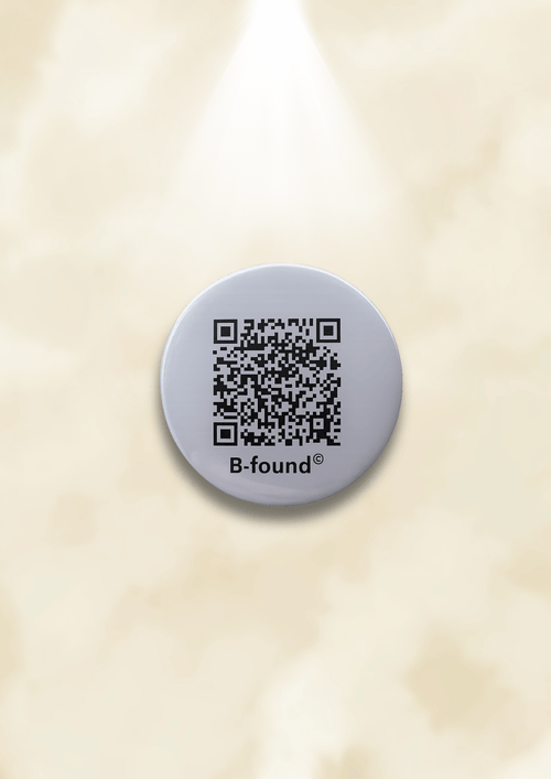 B-found QR veiligheidsbutton voor kinderen en senioren bescherming
