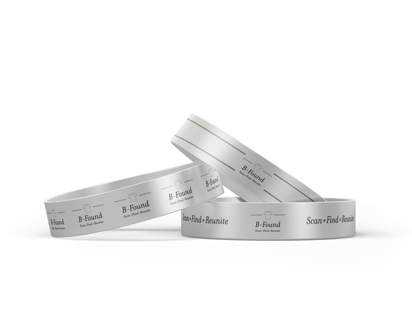B-found polsband met QR-code (B-found logo rondom)